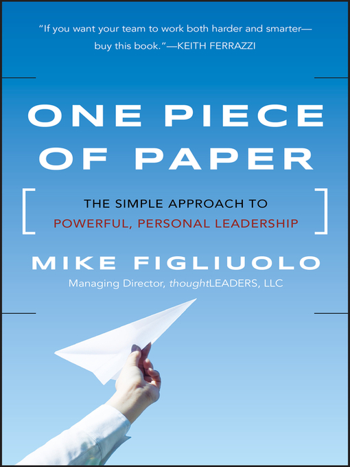 Cover image for One Piece of Paper